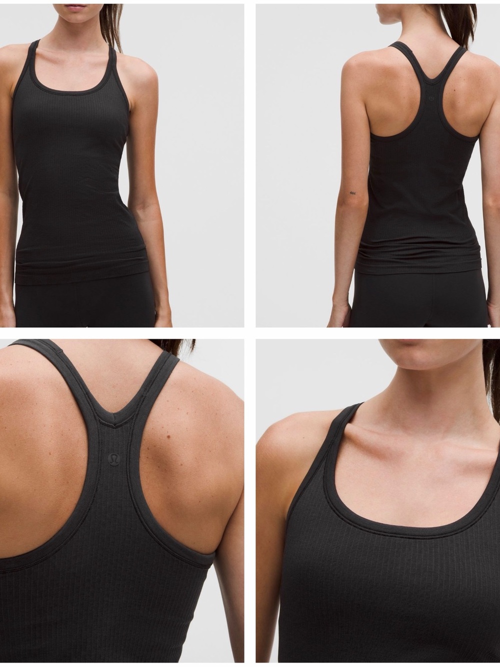 lululemon athletica Black Ribbed Racerback Tank